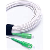 Elfcam Fibra óptica Cable SC-APC a SC-APC monomodo simplex 9-125µm LSZH- Blanco-Verde (7M)